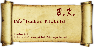 Bölcskei Klotild névjegykártya